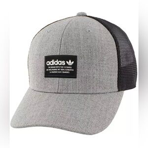adidas Men's Originals Trefoil Trucker Snapback Golf Hat/Cap-Grey/Black
